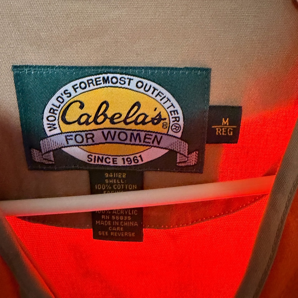 Cabela's Women's Cotton Jacket in Tan and Orange